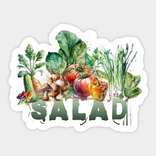 Watercolor Salad Sticker